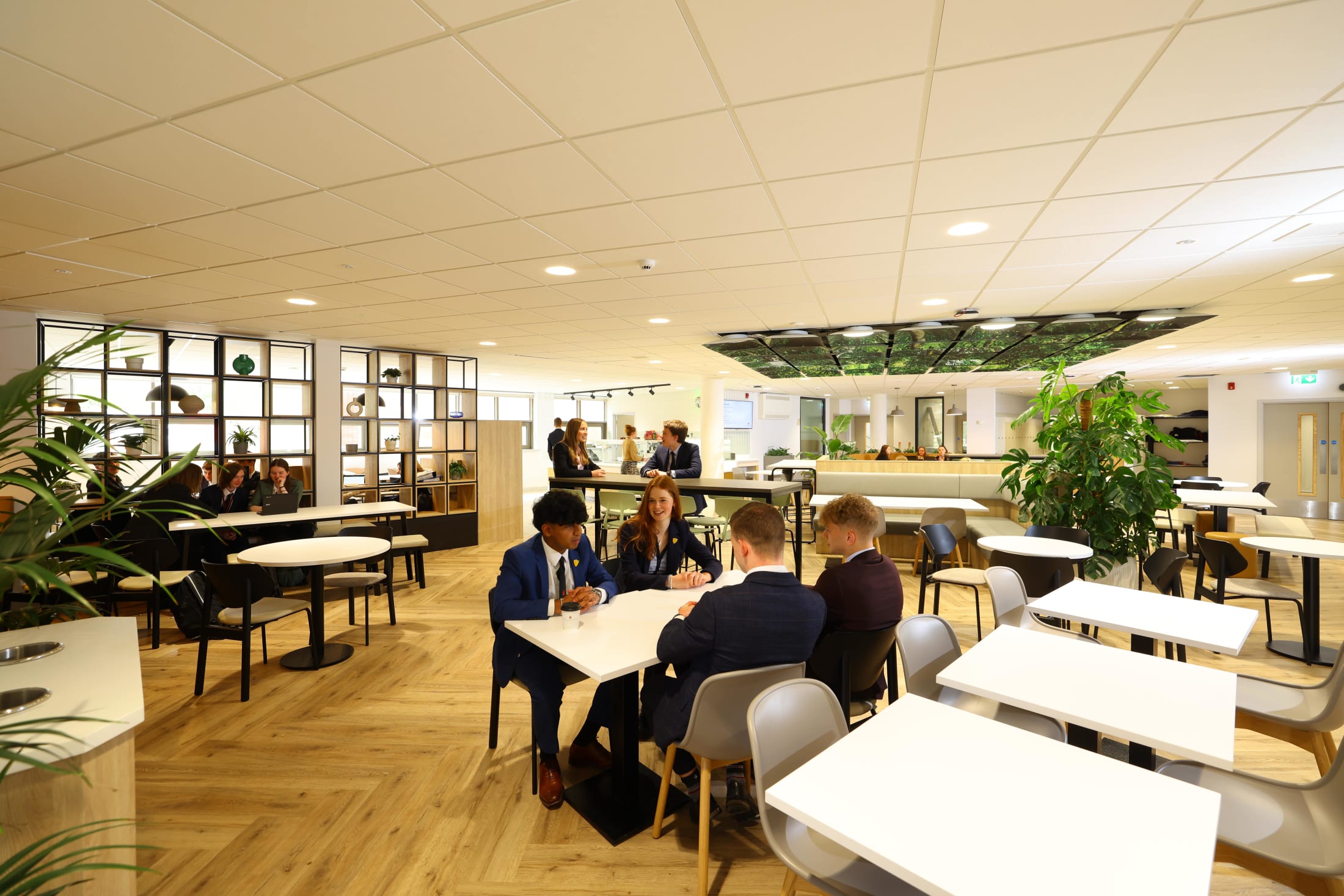 Dame Allan's pupils in Sixth Form group work area