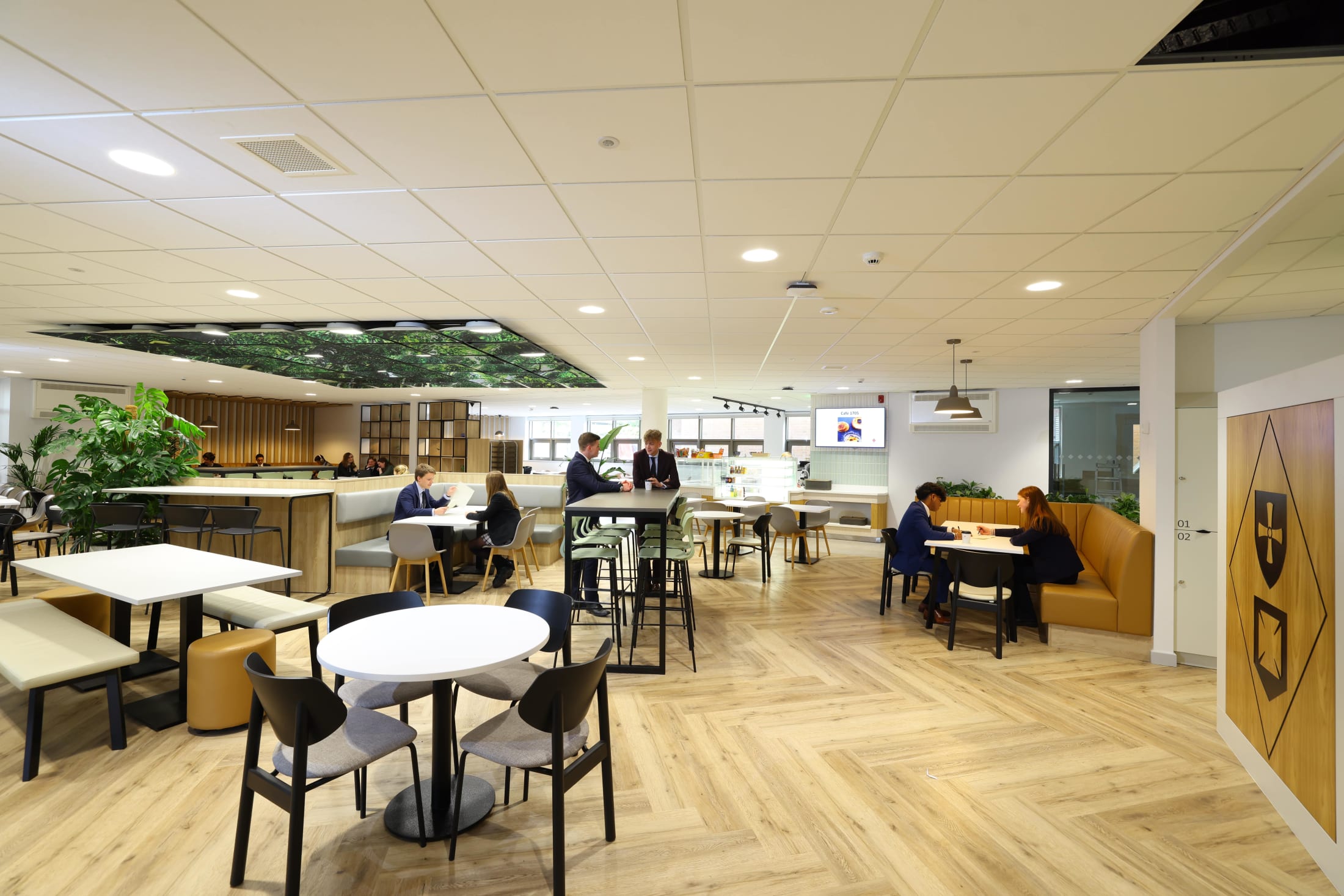 Dame Allan's pupils in Sixth Form group work area