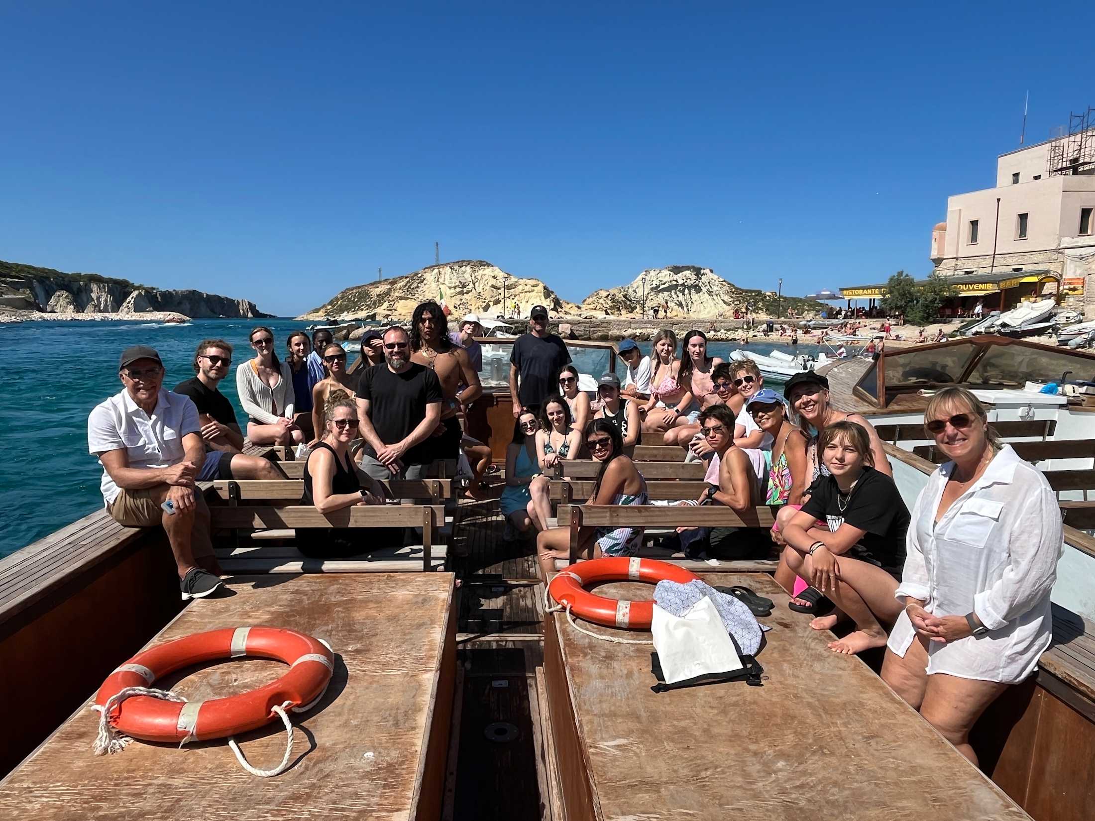 CCI students together on an Adriatic day trip
