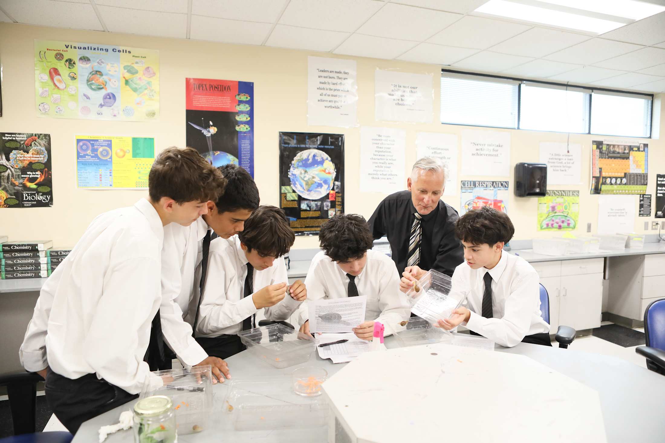 Servite students showing formation in action