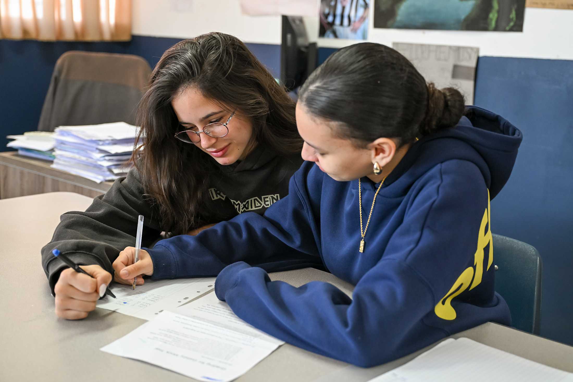 High School students learning together