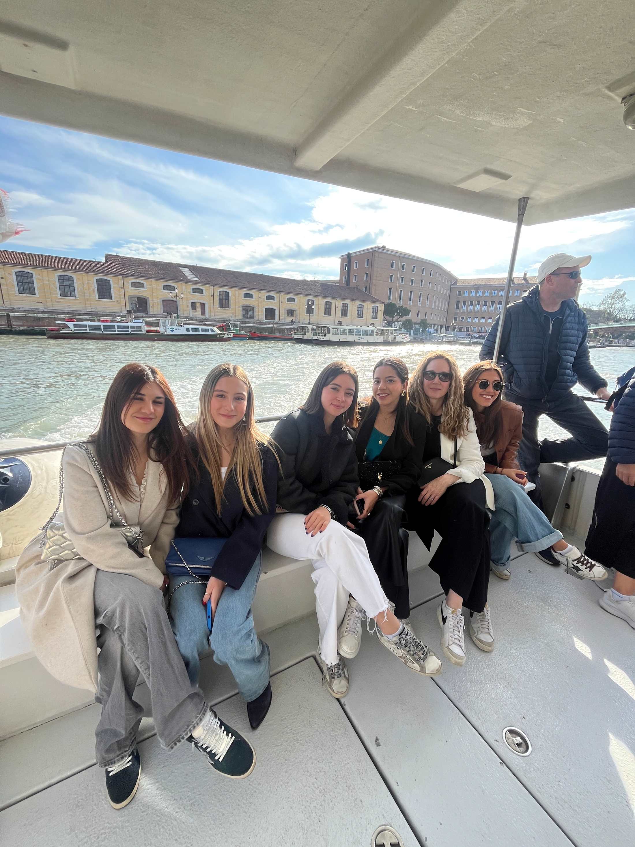 CCI students travelling by boat in Venice