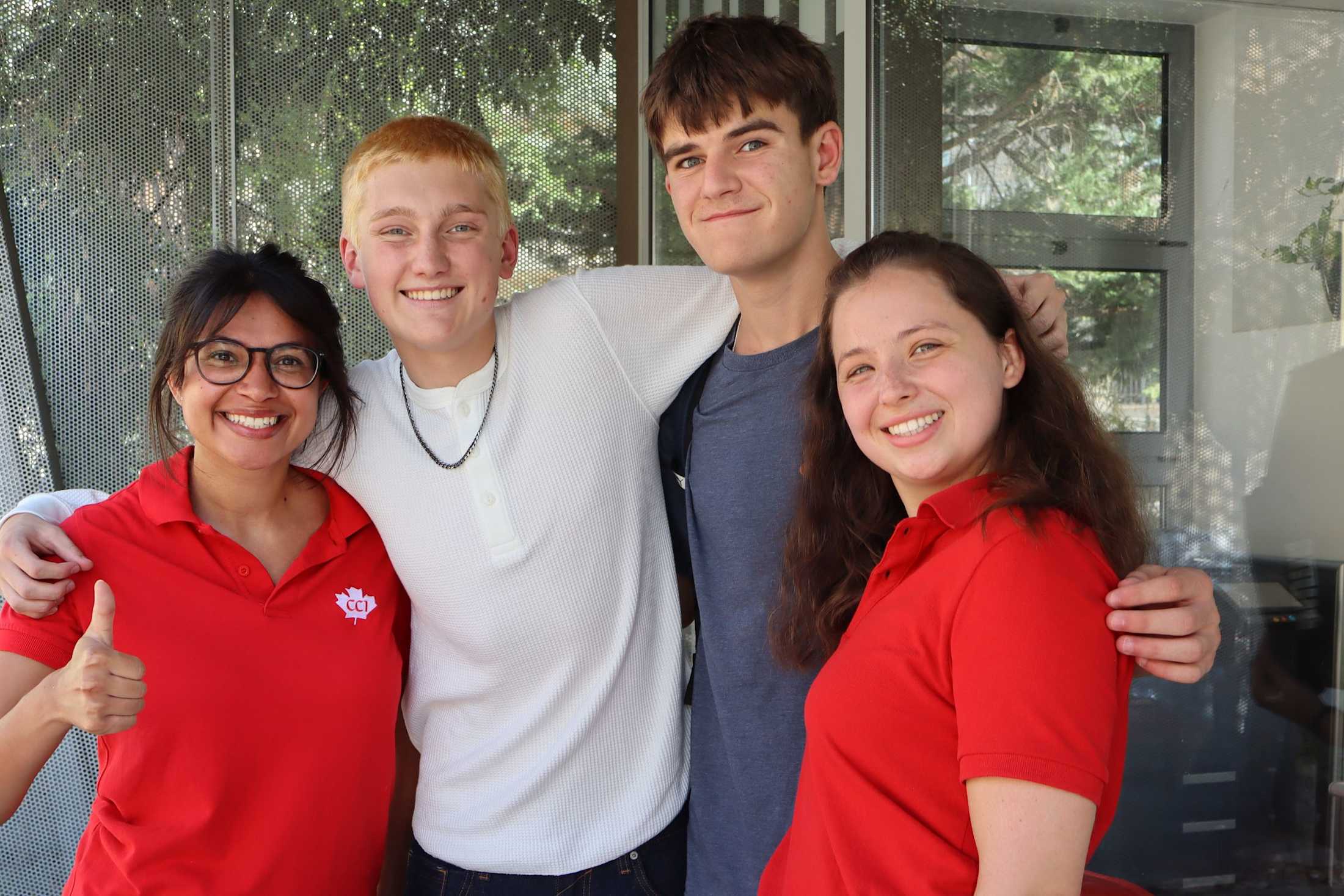CCI students and staff greet one another on Arrival Day in Lanciano.