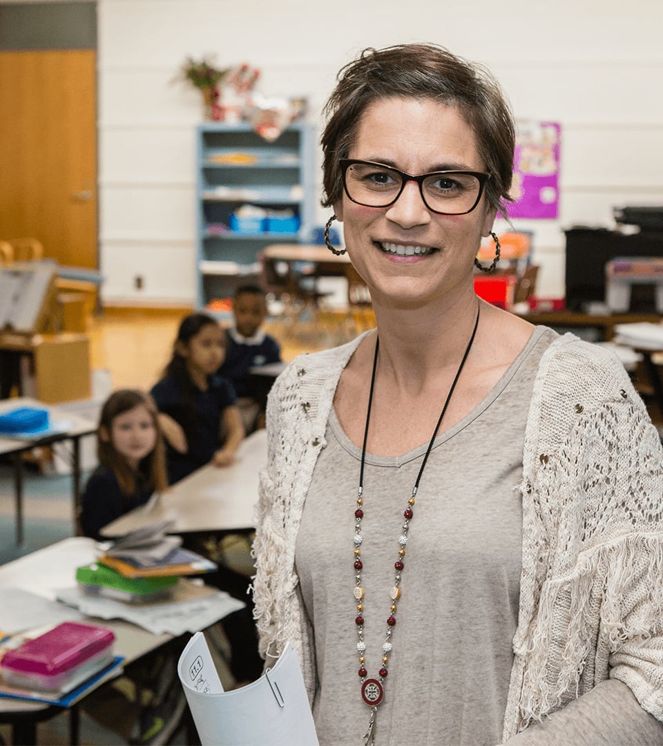 A portrait of a teacher in her classroom