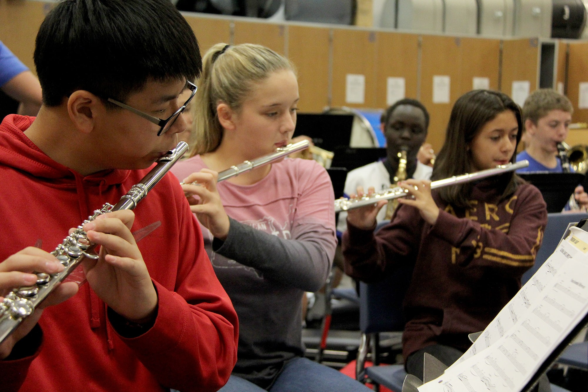 Band students practice at Carmichael Middle School.