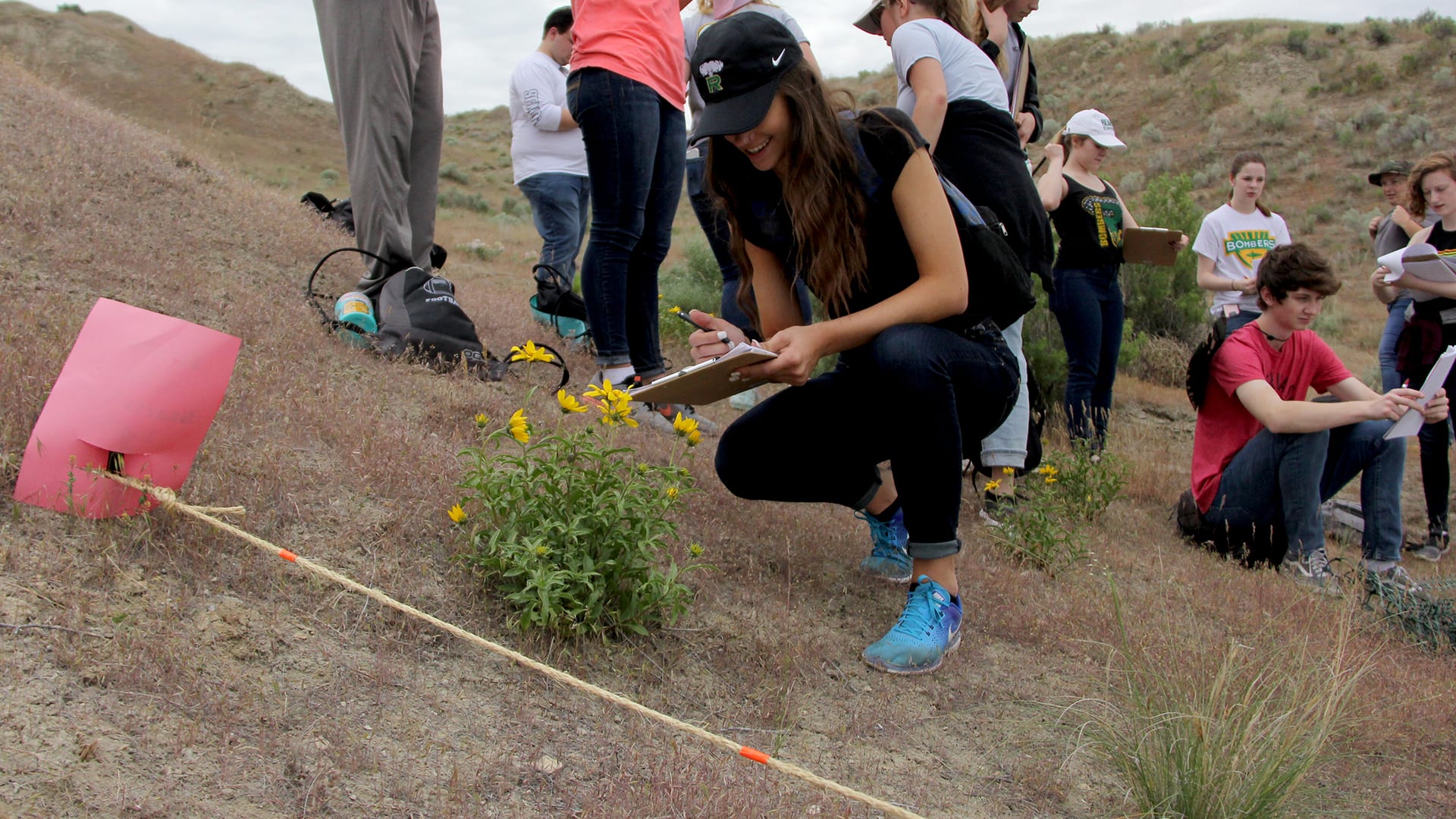 Richland High students studying biodiversity at White Bluffs