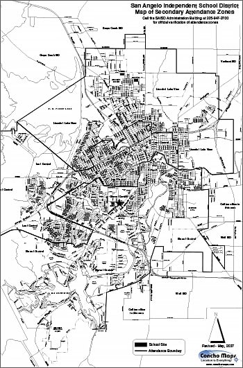 San Angelo Tx Map Attendance Zones - San Angelo Independent School District