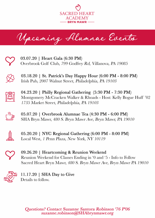 Upcoming Alumnae Events Full Story Sacred Heart Academy Bryn Mawr