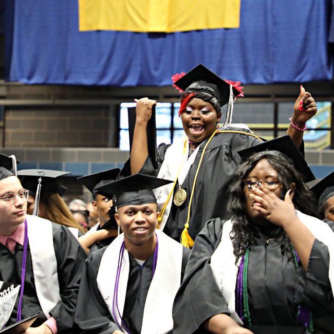 Students Celebrating at graduation