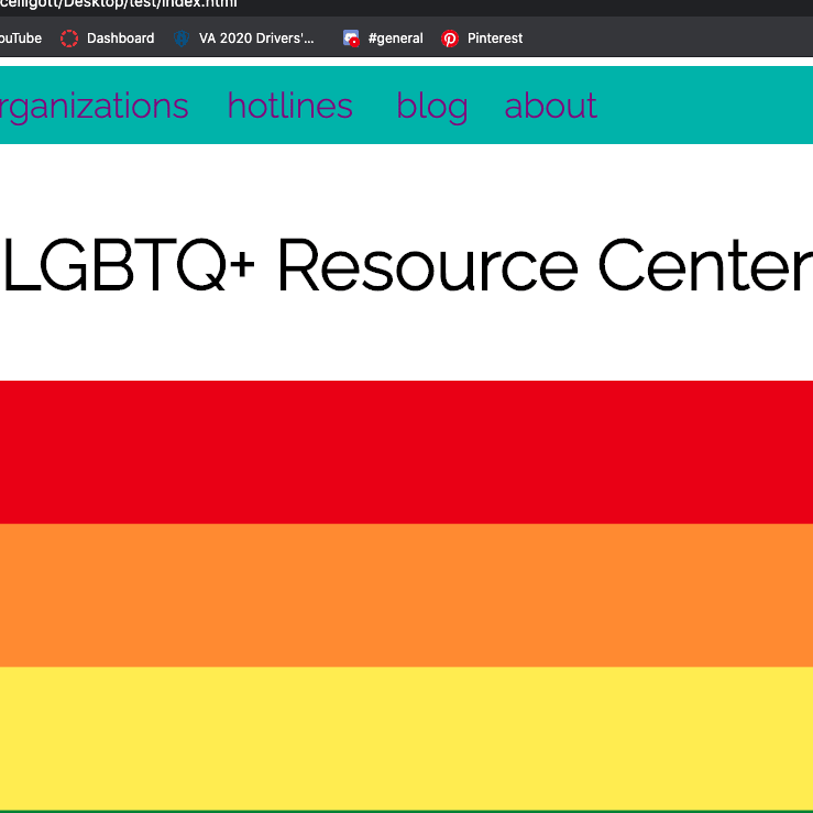 Website homepage for Resource Center