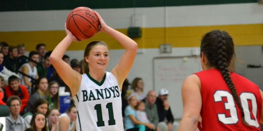 BHS women's basketball player shoots ball