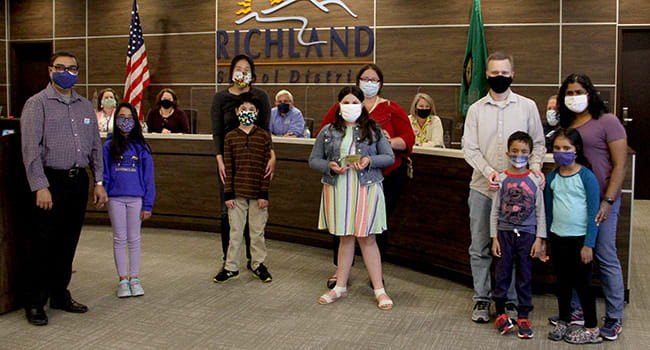 2021 RSD Destination Imagination Global Finalists Visit Richland School Board