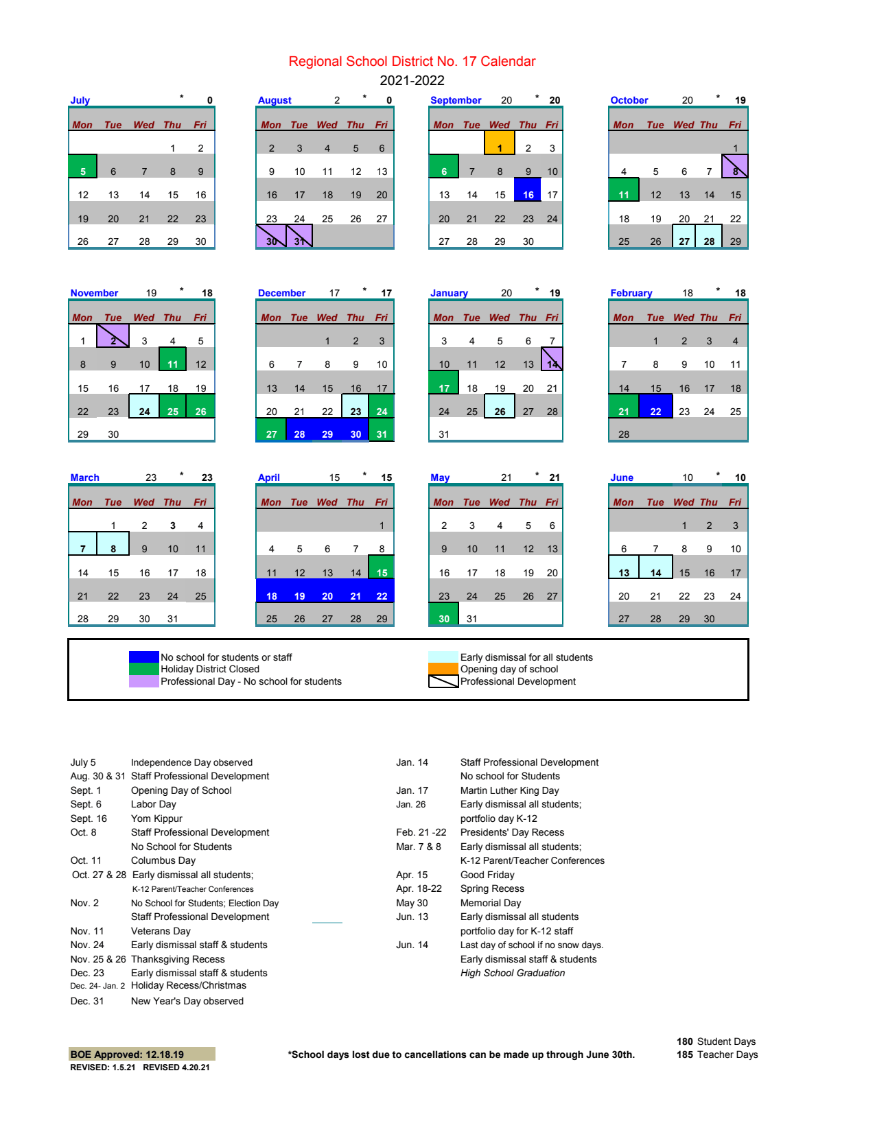 Amherst Academic Calendar 2022 23 School Year Calendars - Regional School District 17