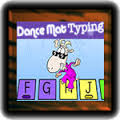 A vibrant dance mat featuring keys for a typing game, designed to enhance typing skills through physical activity.
