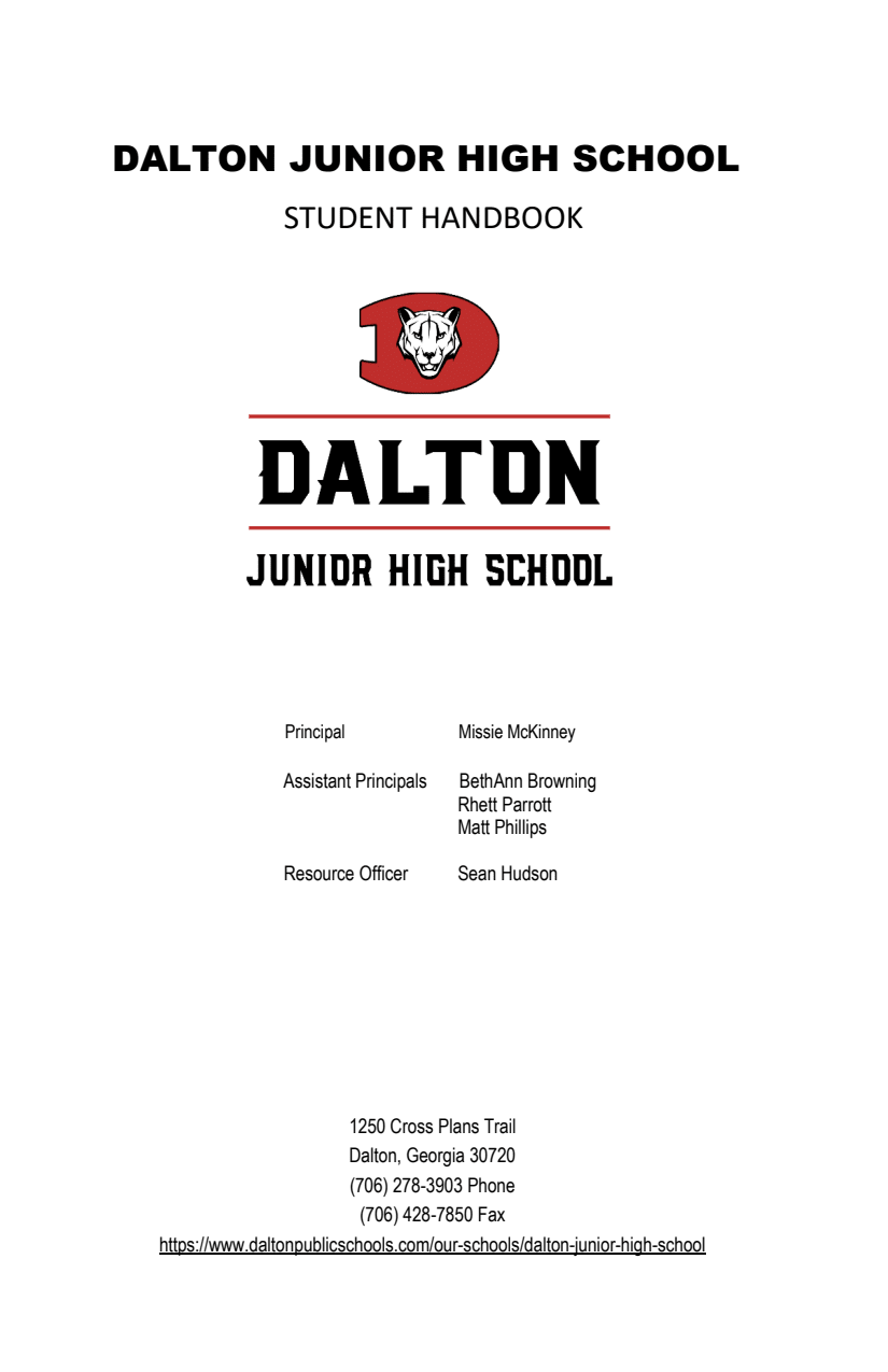 School Handbook - Dalton Public Schools