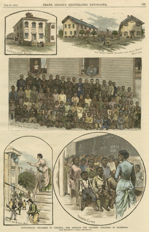 illustration titled Educational Progress in Virginia — The Schools for Colored Children in Richmond