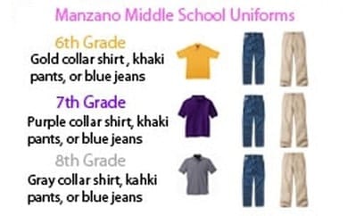 middle school school dress code