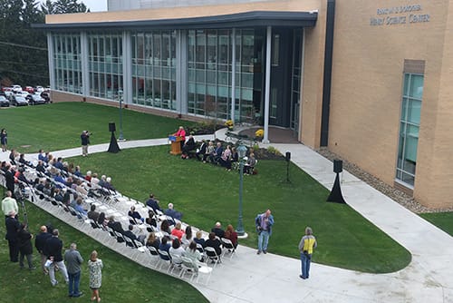 Henry Science building during the dedication ceremony