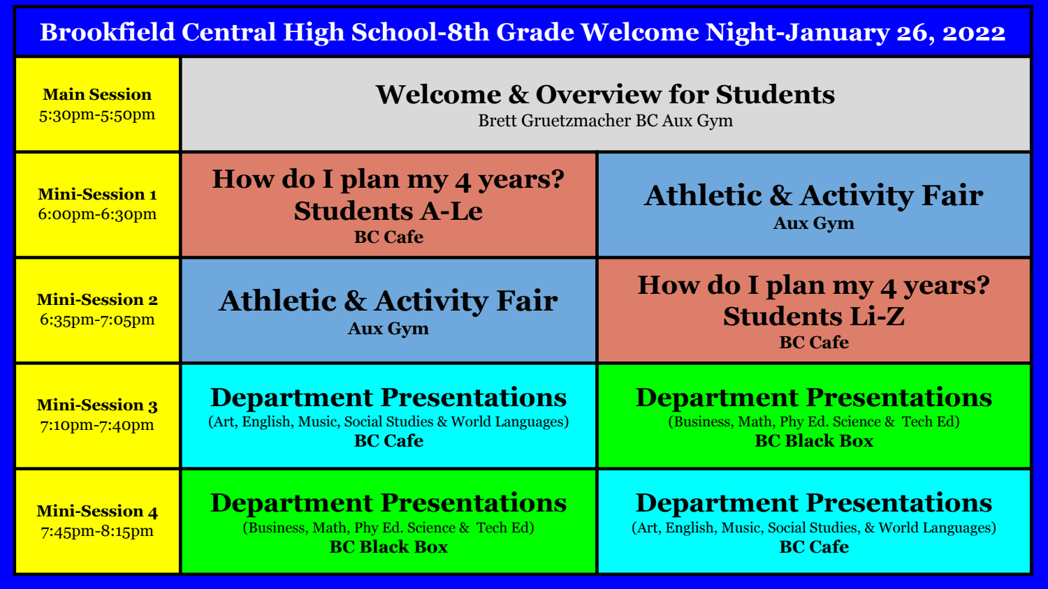 First page of the PDF file: 8thGradeWelcomeNightFormat2