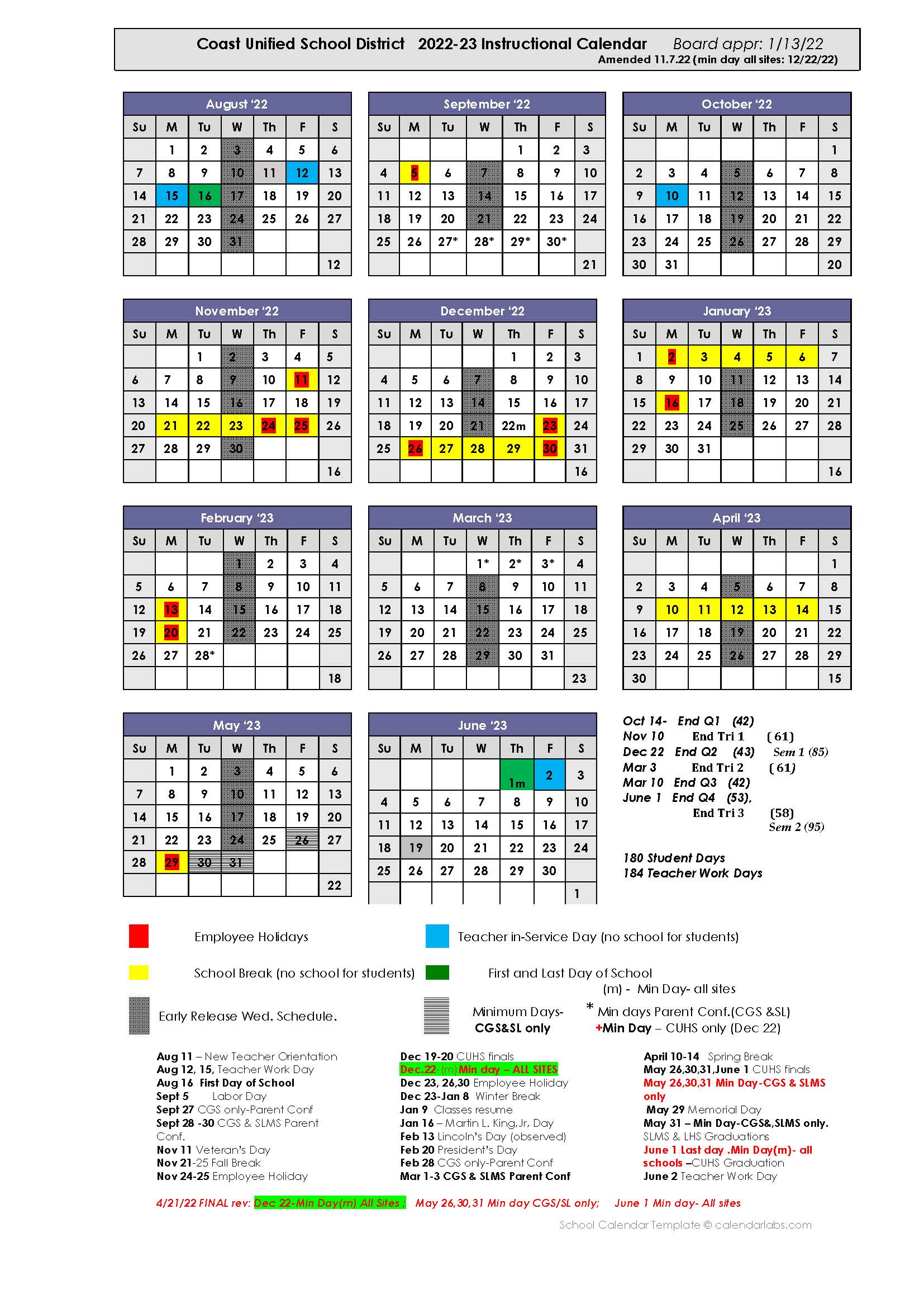 CUSD 2025-2026 Academic Calendar: Embracing Flexibility And Innovation - Design Printable