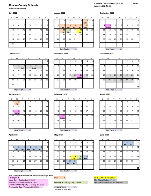 Rowan County Schools Calendar 2024 2025 Rowan County Schools Calendar 2024 2025