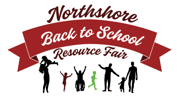 Northshore Back to School Resource Fair logo with outlines of students and adults