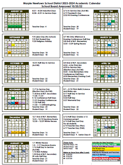 District Calendar Marple Newtown School District