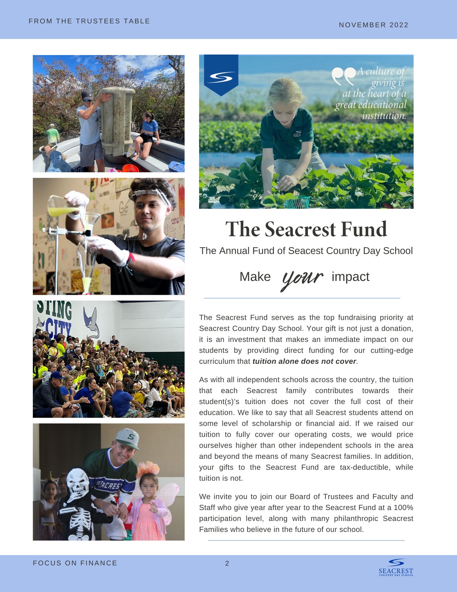 The Seacrest Fund The Annual Fund of SCDS | Make Your Impact
