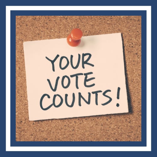 Illustration of a voting booth for the 2025 primary elections