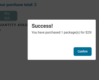Purchase complete screen
