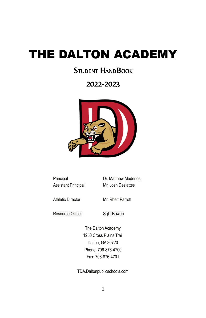 School Handbook - The Dalton Academy