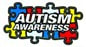 Autism Awareness on colored puzzle pieces