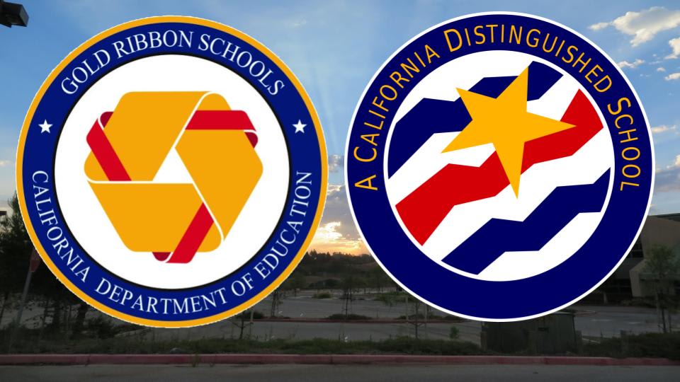 Seals of CA distinguished schools and CA gold ribbon schools