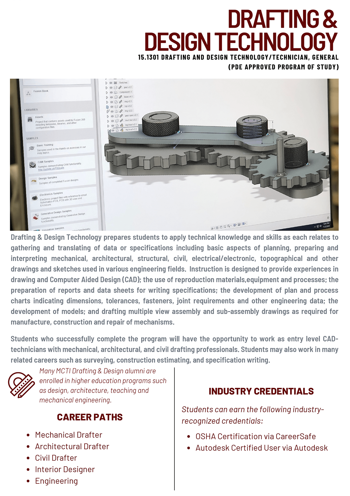 Drafting & Design Technology - Monroe Career & Technical Institute