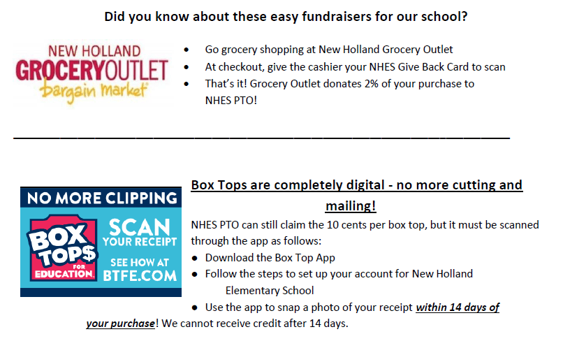 NHES PTO Fundraisers