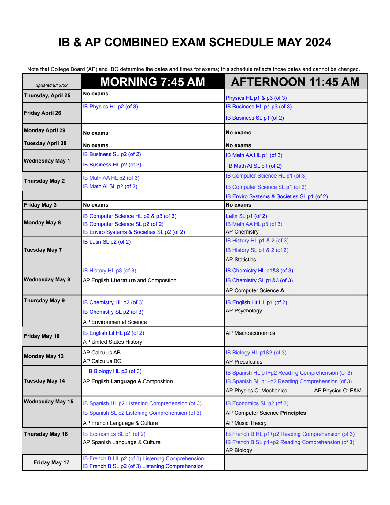 Ib 2025 Exam Schedule Gray Phylys