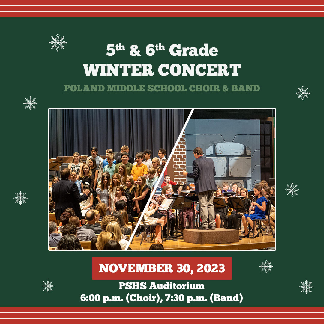 2023 Poland Middle School Winter Concert Flyer