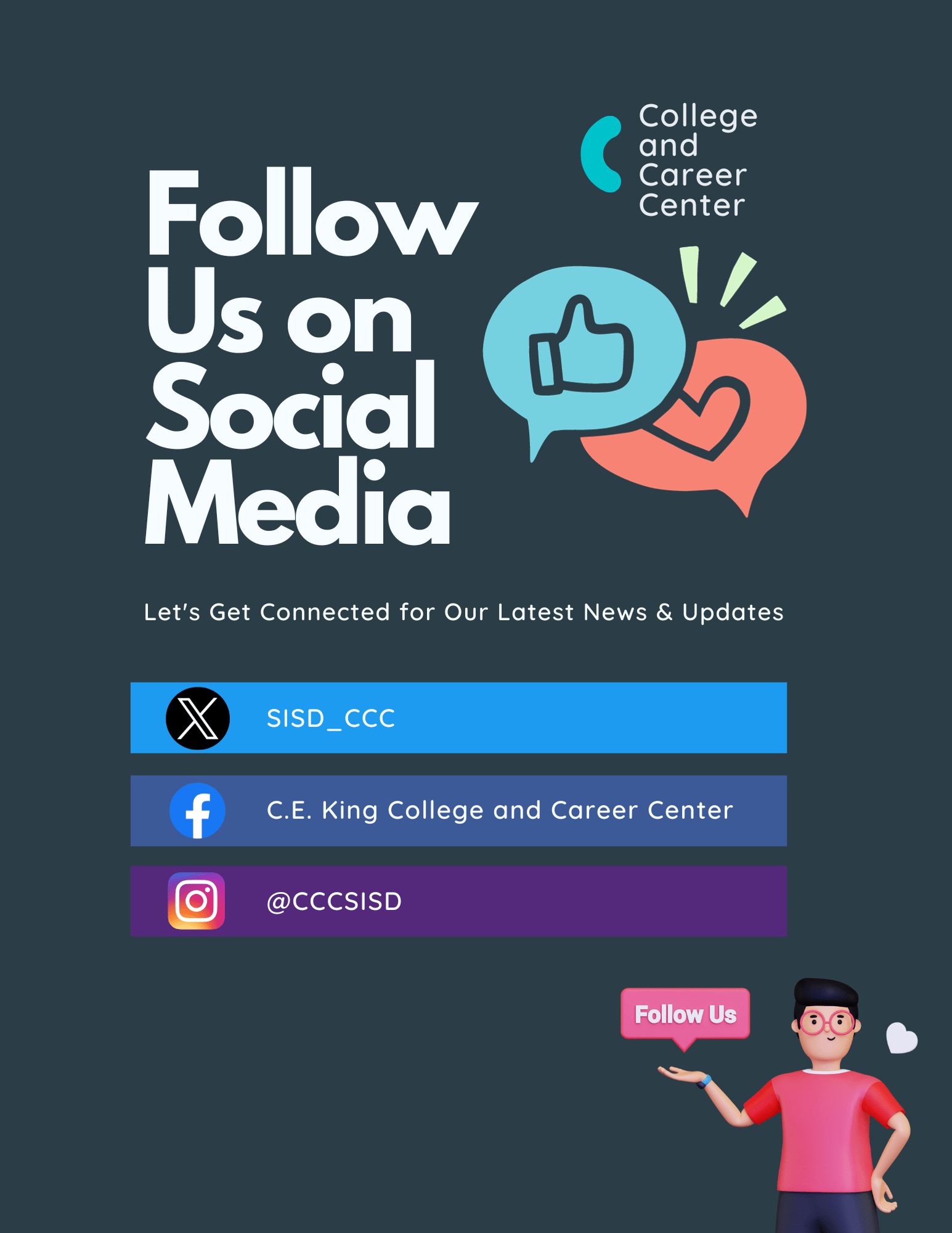 Following the College and Career Center on Social Media