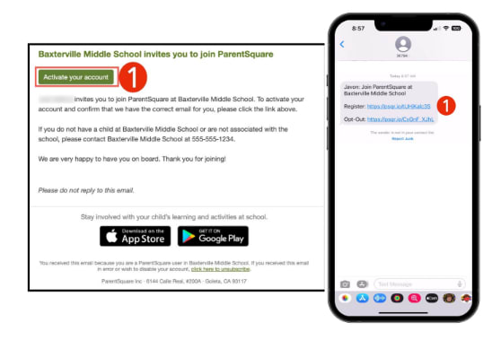 Activating ParentSquare account