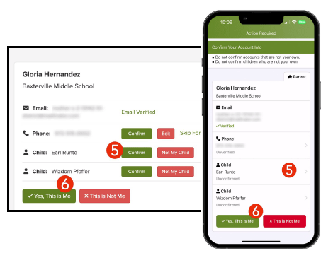 Confirm your children in ParentSquare