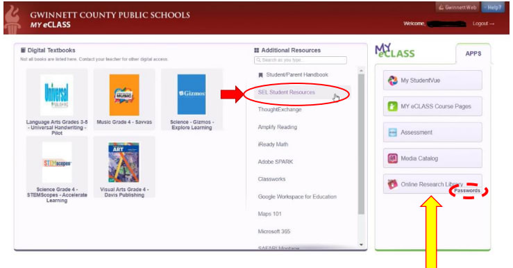SEL Student Resources page