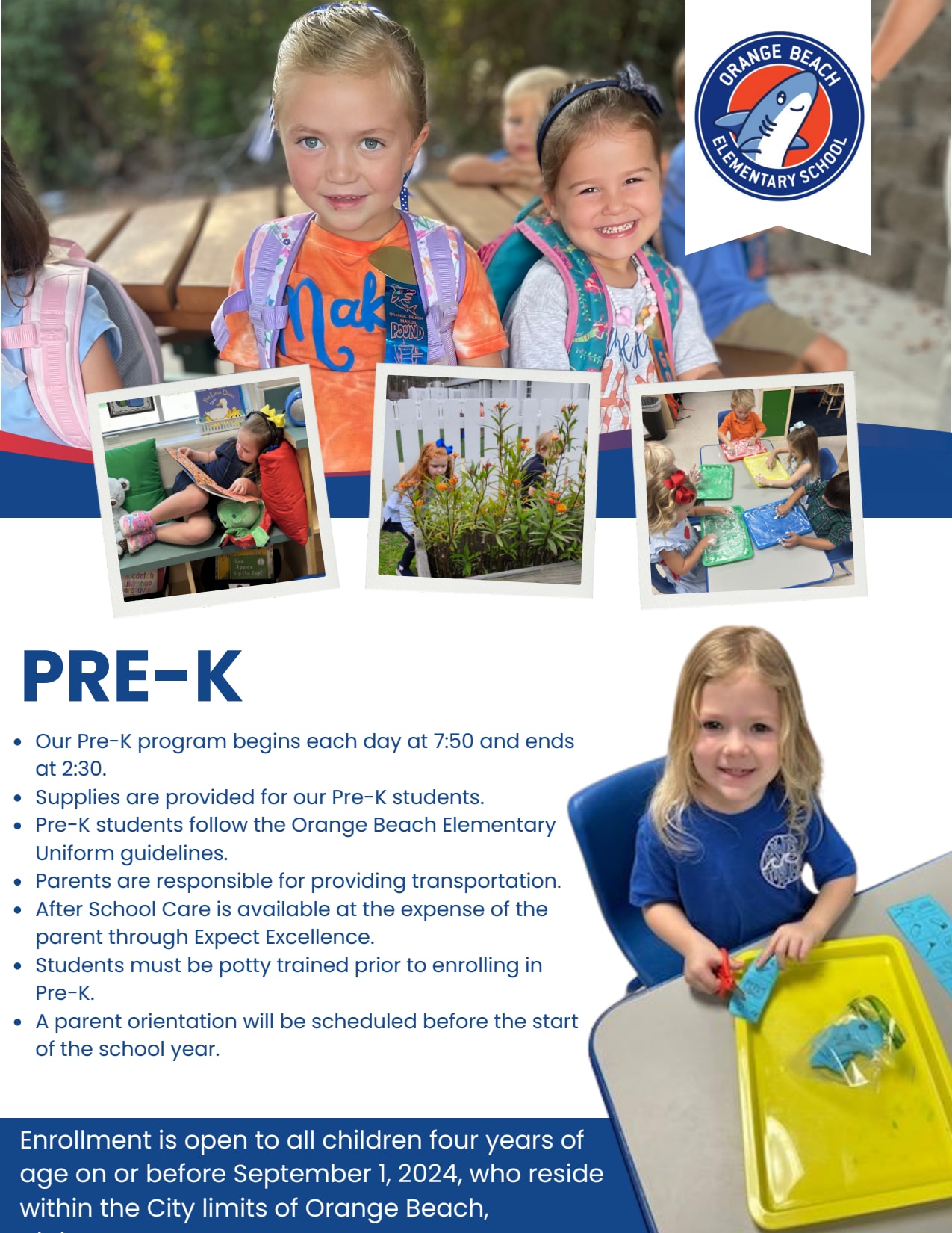 PreK Registration 20242025 Orange Beach City Schools