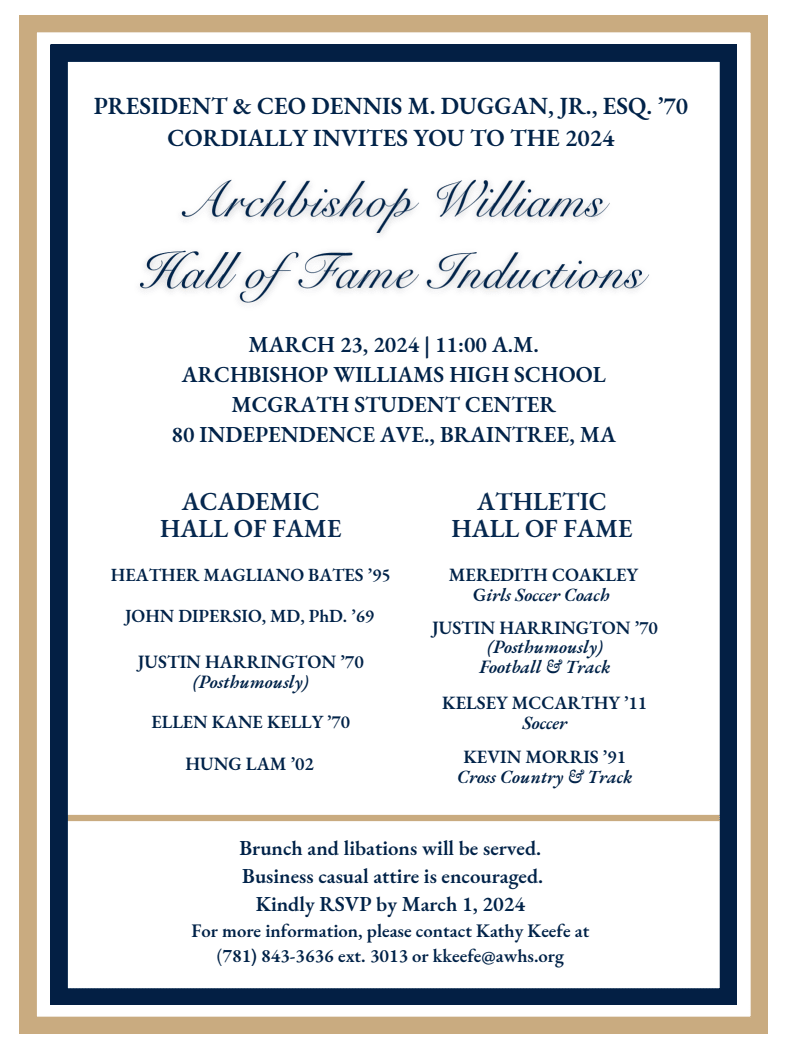 Hall of Fame Induction Ceremony - Archbishop Williams High School