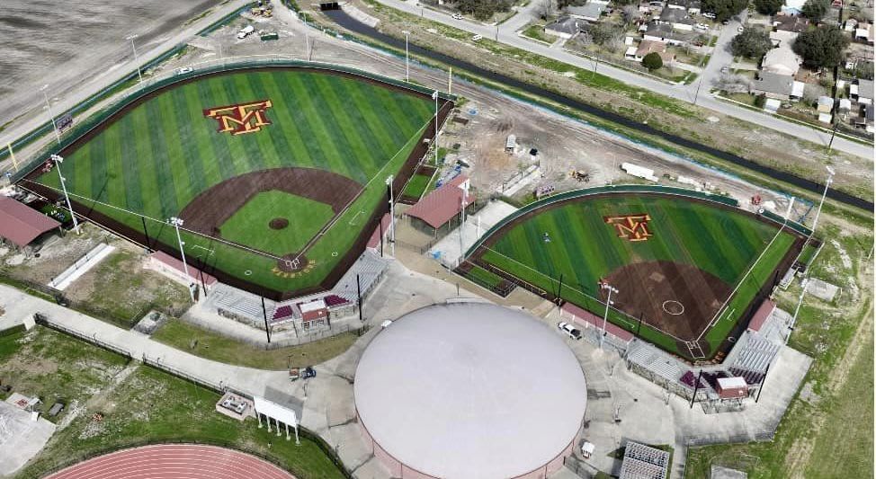 Aeriel view of TM baseball and softball fields