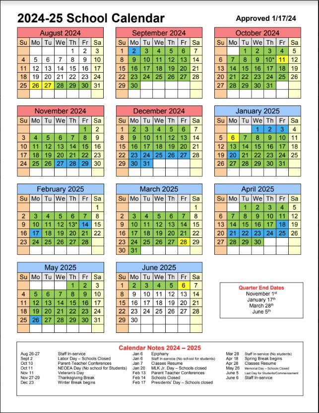 District Calendar 2024-2025 - Campbell City Schools