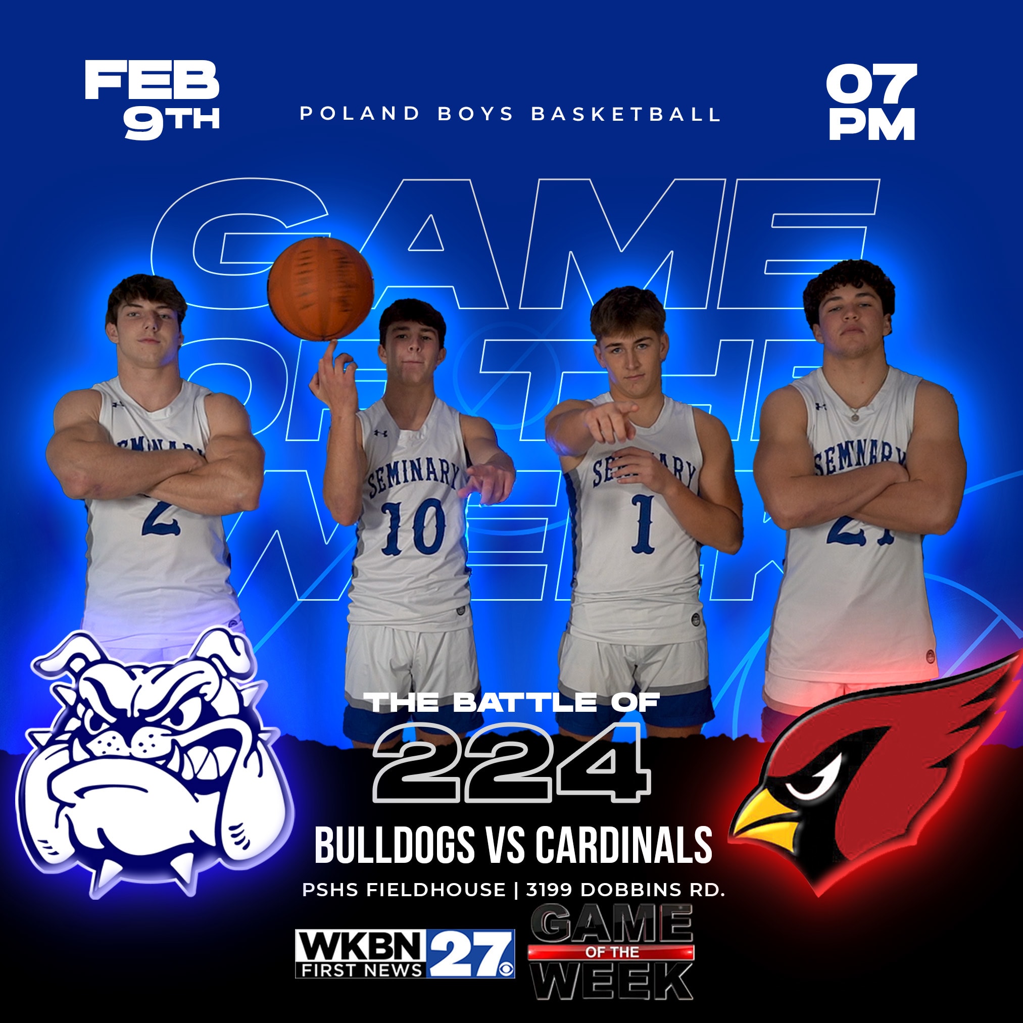 02/09/2024 WKBN Game of the Week Battle of 224 Poland vs Canfield