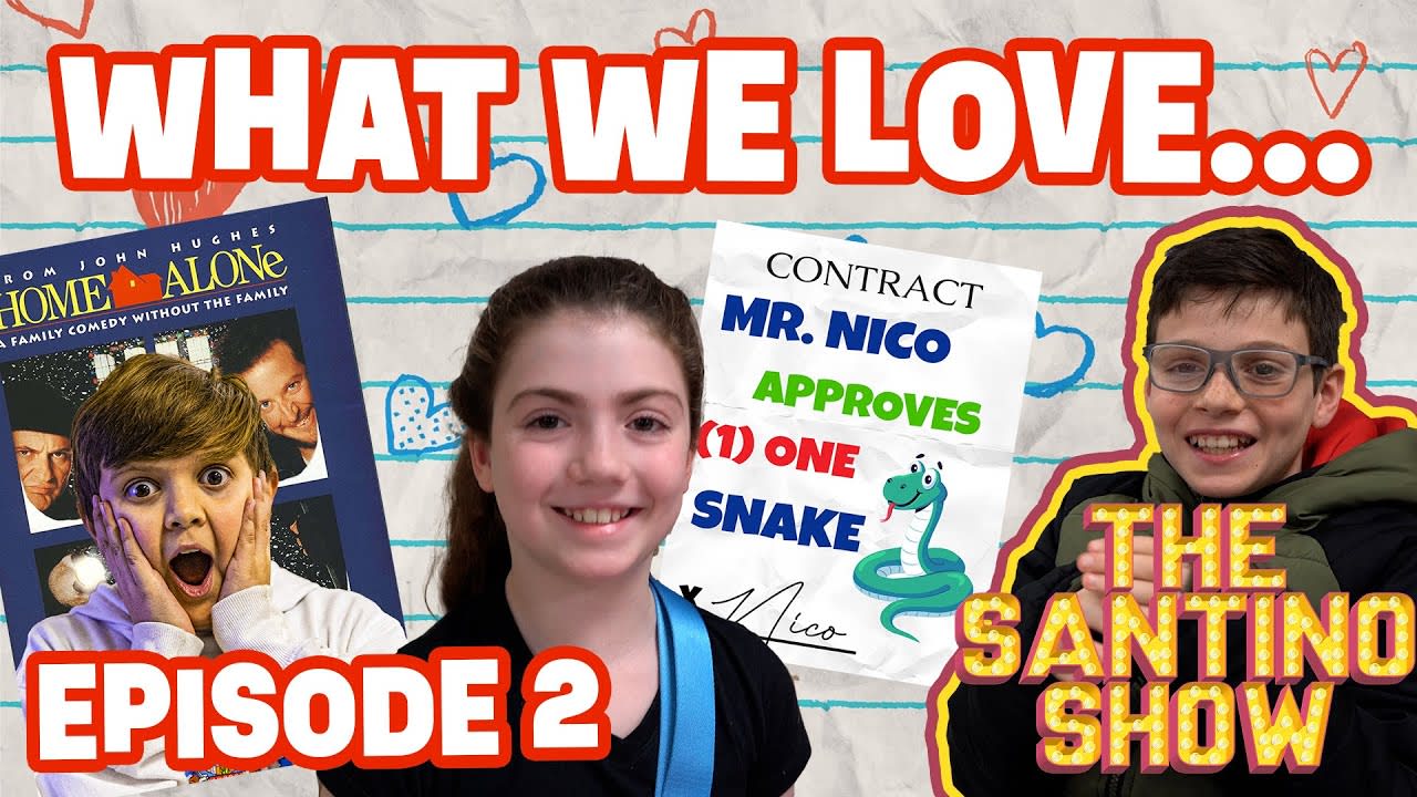 Students smiling, student reenacting Home Alone movie cover, Text Reads: What we love, episode 2