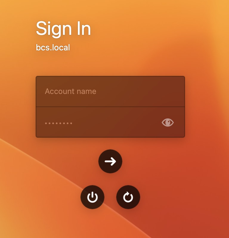 Mac Sign in.