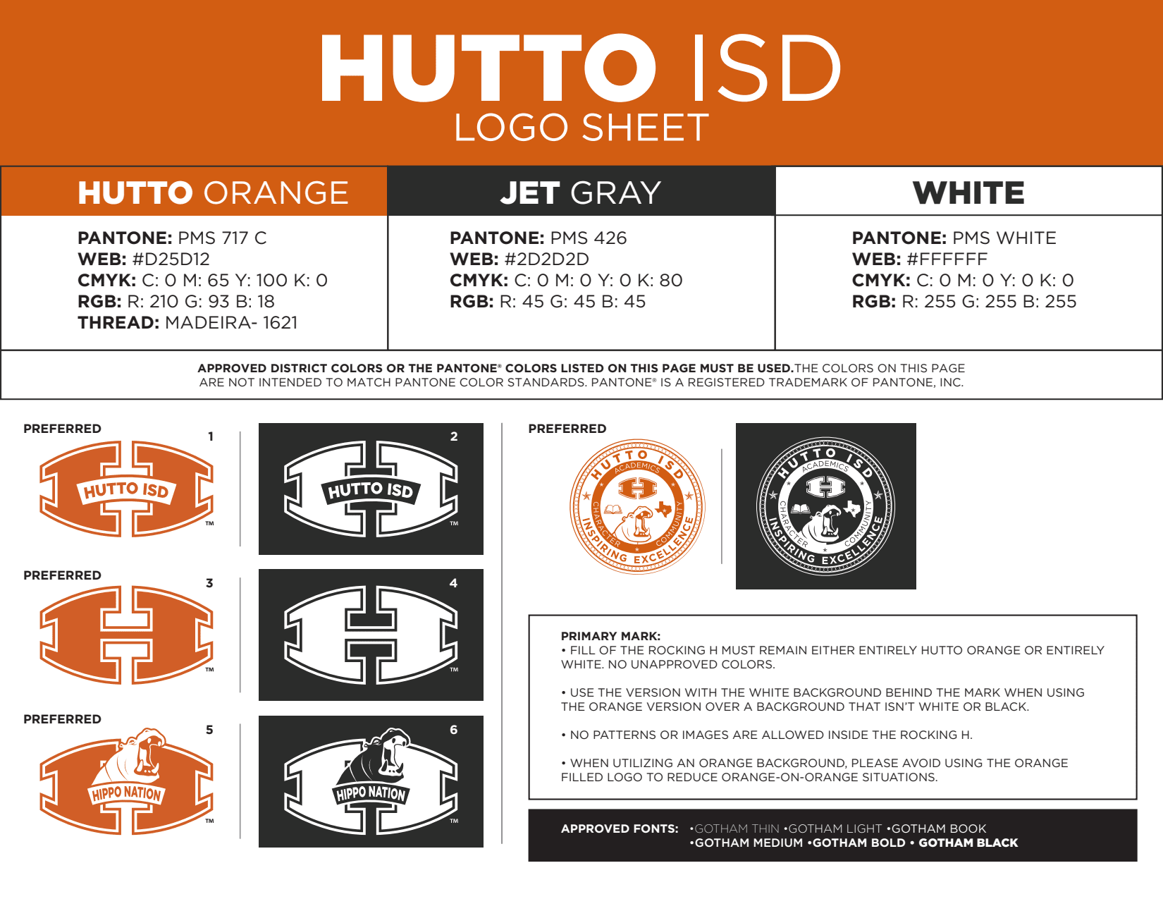 Hutto ISD Logo Sheet