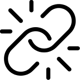 Link icon with sunburst, representing a connection or hyperlink.